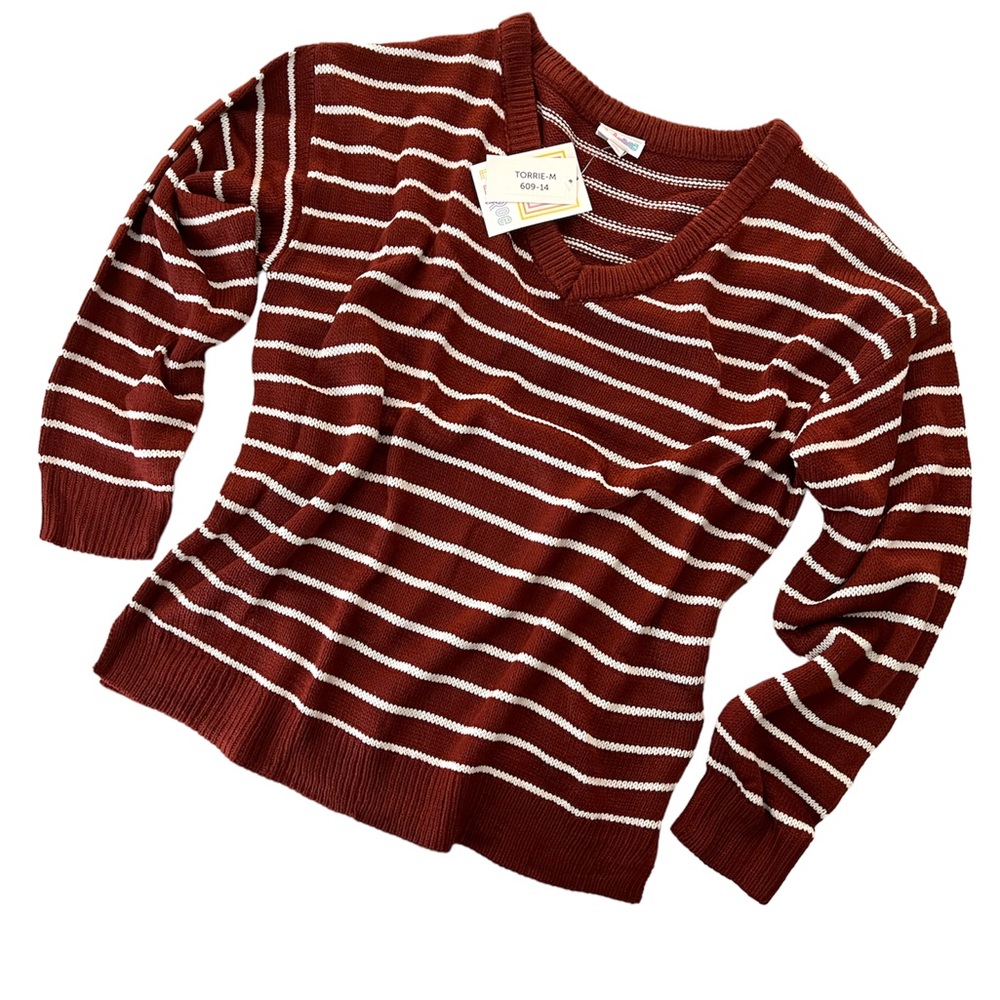 NWT - LuLaRoe Torrie V-Neck Sweater Top - Picture 1 of 4